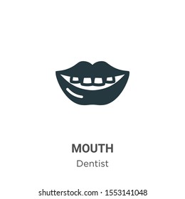 Mouth vector icon on white background. Flat vector mouth icon symbol sign from modern dentist collection for mobile concept and web apps design.