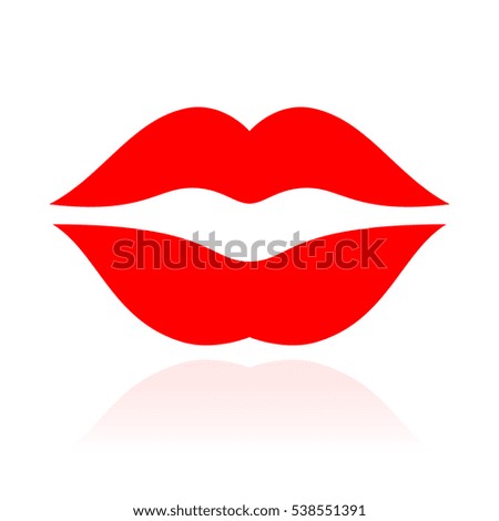 Mouth vector icon on white background. Kiss mouth vector icon. Red sexy mouth eps icon.