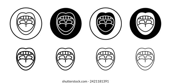 Mouth vector icon set collection. Mouth Outline flat Icon.