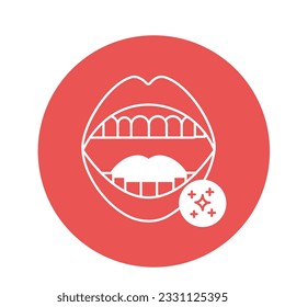 Icono de vector de boca con colores de fondo de moda que pueden editar o modificar fácilmente

