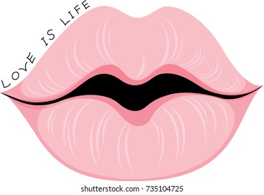 Mouth vector illustration. Design for tattoo, wall decoration, bag, pillow cover, book, poster and t-shirt.