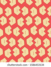 mouth vertical mosaic pattern seamless coral red orange vivid deep yellow line bold repeat trend structure geometric light 