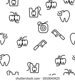 Mouth Wash Hygiene Vector Seamless Pattern Thin Line Illustration