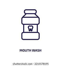 mouth wash icon from dentist collection. Thin linear mouth wash, wash, mouth outline icon isolated on white background. Line vector mouth wash sign, symbol for web and mobile