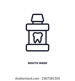 mouth wash icon. Thin line mouth wash icon from dental health collection. Editable mouth wash symbol can be used web and mobile