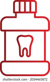 Mouth Wash Line Inverted Vector Line Icon Design
