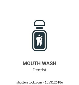 Mouth wash vector icon on white background. Flat vector mouth wash icon symbol sign from modern dentist collection for mobile concept and web apps design.