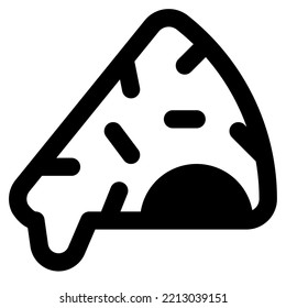 Mouth watering delicious and cheesy pizza slice.