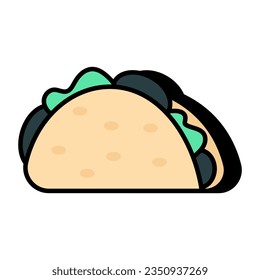 A mouth watering icon of taco 