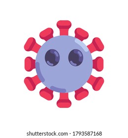 Mouthless coronavirus emoticon flat icon, vector sign, Virus Face Without Mouth colorful pictogram isolated on white. Symbol, logo illustration. Flat style design