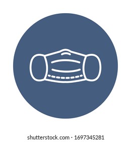 mouthmask icon over white background, block style, vector illustration