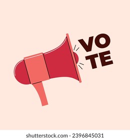 The mouthpiece calls for elections. Voting background. Election concept vector illustration