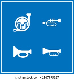 mouthpiece icon. 4 mouthpiece vector set. trumpet and french horn icons for web and design about mouthpiece theme