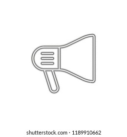 mouthpiece icon. Dotted outline silhouette with shadow on white background