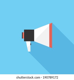 Mouthpiece icon. Flat design style modern vector illustration. Isolated on stylish color background. Flat long shadow icon. Elements in flat design.