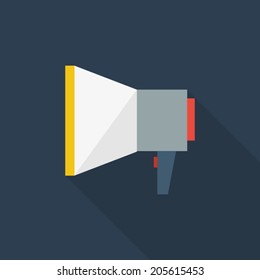 Mouthpiece icon , Flat design style, vector illustration. long shadow icon.