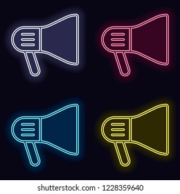 mouthpiece icon. Set of fashion neon sign. Casino style on dark background. Seamless pattern