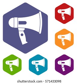 Mouthpiece icons set rhombus in different colors isolated on white background