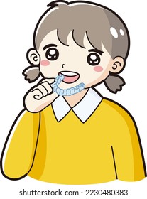 Mouthpiece Illustration of a child's orthodontic appliance