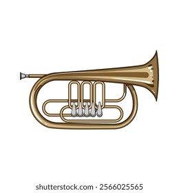 mouthpiece trumpet cartoon. orchestra band, solo performance, player technique mouthpiece trumpet sign. isolated symbol vector illustration