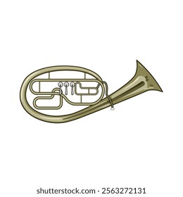 mouthpiece tuba cartoon. bell concert, symphony ensemble, performance musician mouthpiece tuba sign. isolated symbol vector illustration