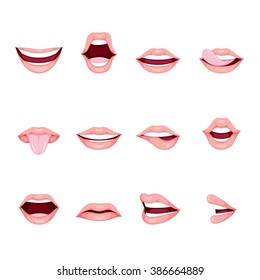 Mouths Set With Various Expressions, organ, emoji, facial expression, human