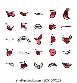 Mouths Vector Set Different Positions Teeth Stock Vector (Royalty Free ...