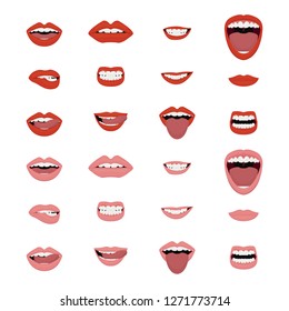 Mouths vector set. Mouths icon set. Vector.