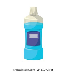 Mouthwash Bottle as Dentistry Element and Object for Oral Care Vector Illustration