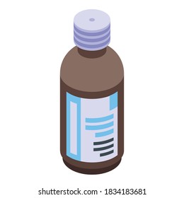 Icono de botella de lavavajillas. Isométrico icono vectorial del frasco de lavado de boquilla para diseño web aislado en fondo blanco