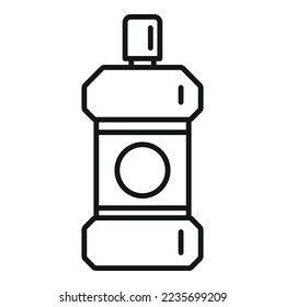 Mouthwash bottle icon outline vector. Dental product. Clean mint