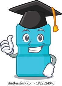 Mouthwash caricature picture design with hat for graduation ceremony. Vector illustration