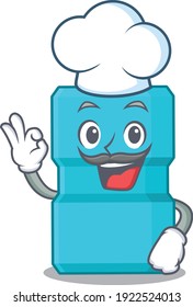 Mouthwash chef cartoon drawing style wearing iconic chef hat. Vector illustration