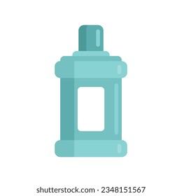 Mouthwash icon flat vector. Tooth boottle. Wash dental isolated