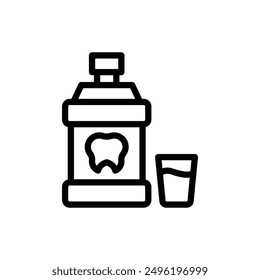 Mouthwash icon or logo design isolated sign symbol vector illustration. A collection of high quality black line style vector icons