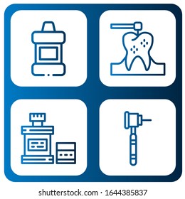 mouthwash icon set. Collection of Mouthwash, Dental drill icons