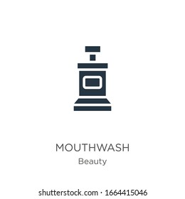Vector de icono de lavado de bocas. Icono moderno de lavado de bocas plano de la colección de belleza aislado en fondo blanco. La ilustración vectorial se puede utilizar para diseño gráfico web y móvil, logotipo, eps10