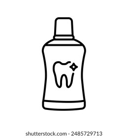 Mouthwash line black icon. Sign for web page, mobile app, button, logo. Vector isolated button. Editable stroke.