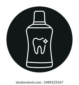 Mouthwash line black icon. Sign for web page, mobile app, button, logo. Vector isolated button. Editable stroke.