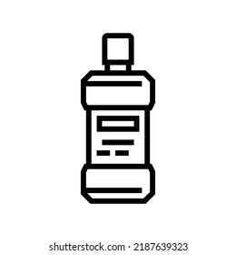 mouthwash line icon vector. mouthwash sign. isolated contour symbol black illustration