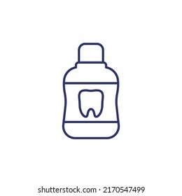 Mouthwash Or Mouth Rinse Line Icon