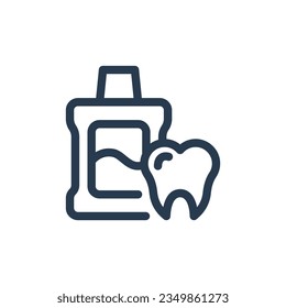 Mouthwash for oral hygiene vector icon