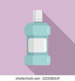 Vector plano de icono de lavado en boquilla. Lavado dental. Moneda oral