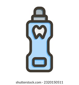 Mouthwash Thick Line Filled Colors For Personal And Commercial Use.
