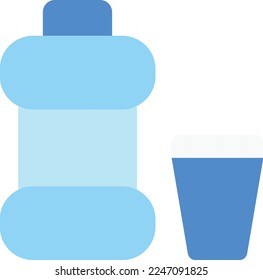 mouthwash tooth vector flat illustration
