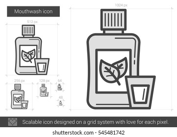 Icono de línea vector de lavado de boquilla aislado en fondo blanco. Icono de línea de enjuague de boquilla para infografía, sitio web o aplicación. Icono escalable diseñado en un sistema de cuadrícula.