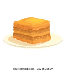 Mouthwatering baklava resting on a plate, showcasing its sweet layers and nutty filling