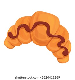 Mouthwatering croissant with chocolate drizzle, perfect for breakfast or a sweet treat