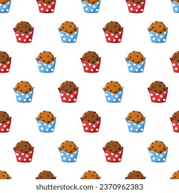 Mouthwatering Fresh Muffin Medley Vector Pattern can be use for background and apparel design
