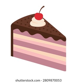 A mouthwatering slice of chocolate cake with cherry topping and whipped cream dessert